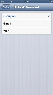 Press the required email account to use it by default.