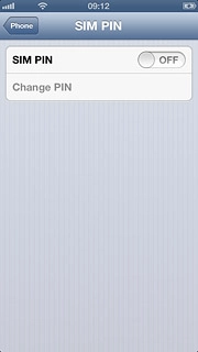 Press the indicator next to SIM PIN.