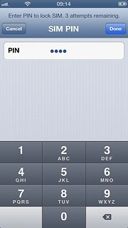 Key in your PIN and press Done.Depending on the current setting, the function is turned on or off.
