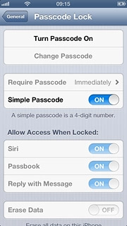 Press Turn Passcode On.Key in a phone lock code of your own choice.Key in the same phone lock code again.