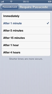 Press Passcode Lock to go back to the settings.