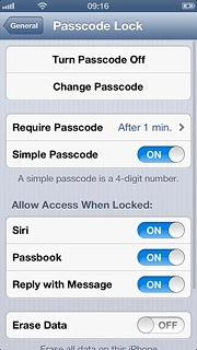 Press Turn Passcode Off.Key in your phone lock code.