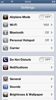 Press the indicator next to Airplane Mode.Depending on the current setting, the function is turned on or off.