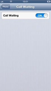 Press the indicator next to Call Waiting.Depending on the current setting, the function is turned on or off.