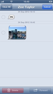 Press the required picture message to tick it.