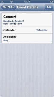 Press the field in the top left corner of the display to return to the list of appointments.