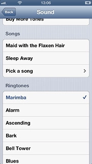 Once you've found an alarm tone you like, press Back.