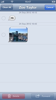 Press the required picture message to tick it.