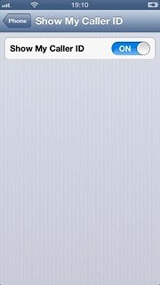Press the indicator next to Show My Caller ID.Depending on the current setting, the function is turned on or off.