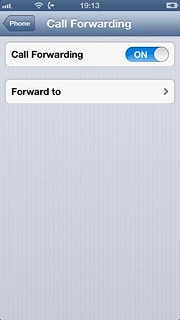 Press the indicator next to Call Forwarding to turn off the function.