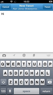Write the required text and press Tweet.