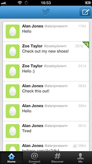 Press the status update icon.