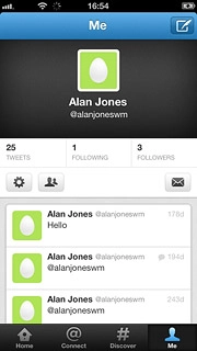 Press the messages icon.