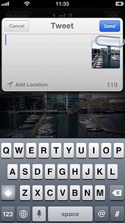 If this is the first time you use the function:Follow the instructions on the display to install the application and log on.Key in the required text and press Send.