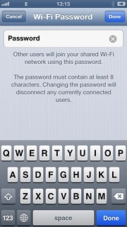 Key in the required password and press Done.