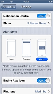 To turn display of notifications on or off:Press the indicator next to Notification Center.Depending on the current setting, the function is turned on or off.