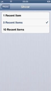 Press the required setting.