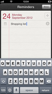 Key in the required text and press Done.