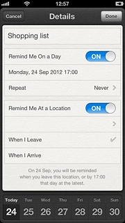 Press Done to return to the list of reminders.