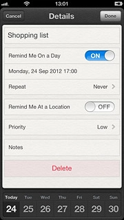 Press Done to return to the list of reminders.