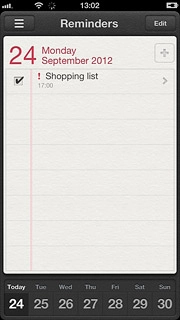 When the box next to the reminder is ticked (V), the reminder is marked as complete.