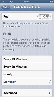 Press the indicator next to Push to turn the function on or off.