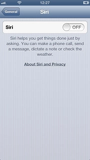 Press the indicator next to Siri to turn on the function.