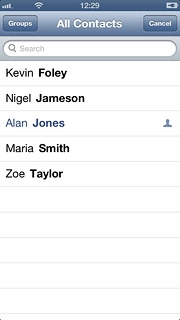 Press the required contact.