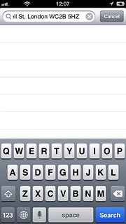 Key in the required destination and press Search.