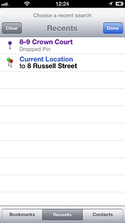 Press the required destination.