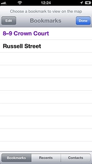 Press the required destination.