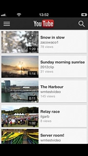 You can now use the application.Please note that YouTube isn't part of the original application package and therefore only a general description is given here.You have a number of options, such as:Search for video clipsSearch for video clips in a categoryIf you have a YouTube account and you log on, you can also:Upload video clipsShare video clipsCreate playlistsRate video clips