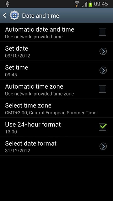Press Select time zone.