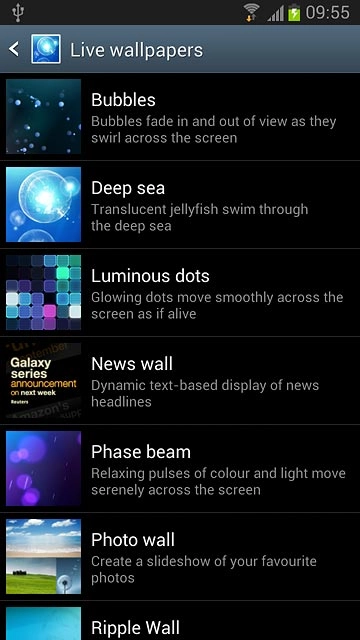 Press the required background image.