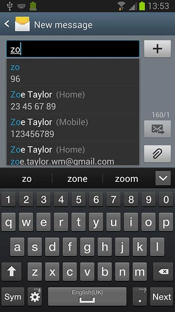 Key in the first letters of the required contact.Matching contacts are displayed.Press the required contact.