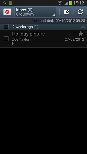 Press the required email message to read it.