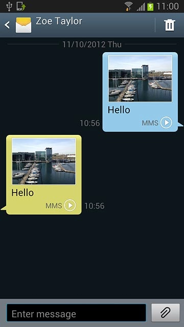 Press and hold the required picture message until a pop-up menu is displayed.