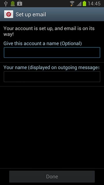 Press the field below Give this account a name (Optional) and key in a name for your email account (such as Private or Work).