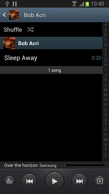 Press the required audio file or the required playlist.