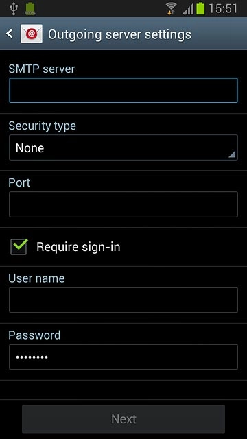 Press the drop down list below Security type.