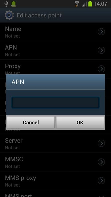 Key in live.vodafone.com and press OK.