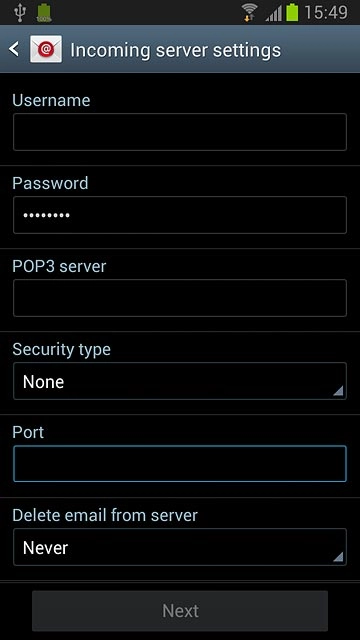 Press the field below Port and key in 110