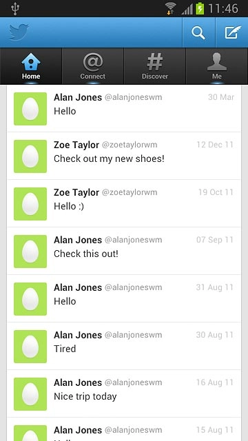 You can now use the application.Please note that Twitter isn't part of the original application package and therefore only a general description is given here.You have a number of options, such as:Write status updatesView status updates from people you followView messages sent directly to youTurn status updates on or off