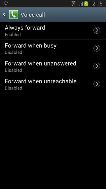 Press one of the following options:Always forward