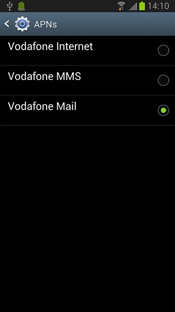 Press the required data connection.