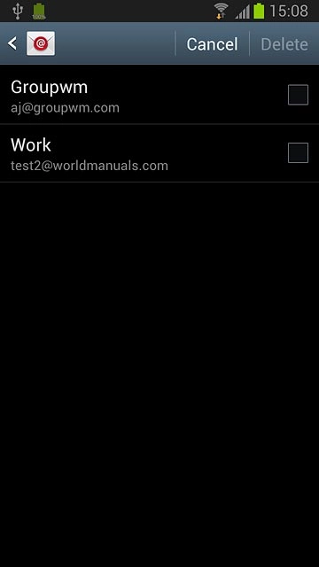 Press the required email account.