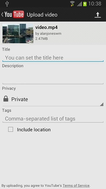 Press You can set the title here and key in text for the video clip.