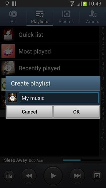 Key in a name for the playlist and press OK.