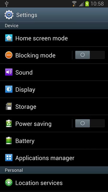 Press Location services.