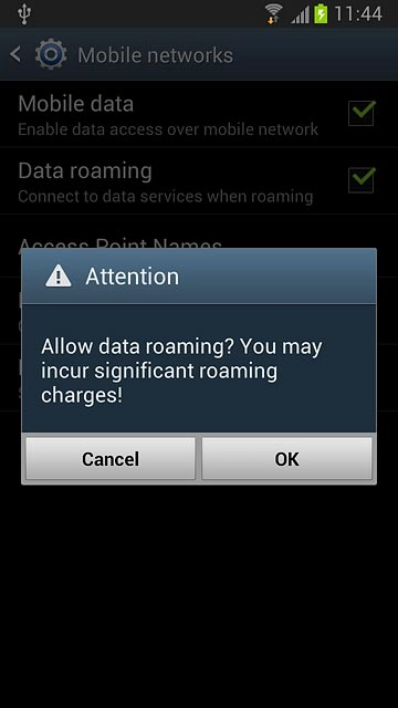 Press OK, if required.